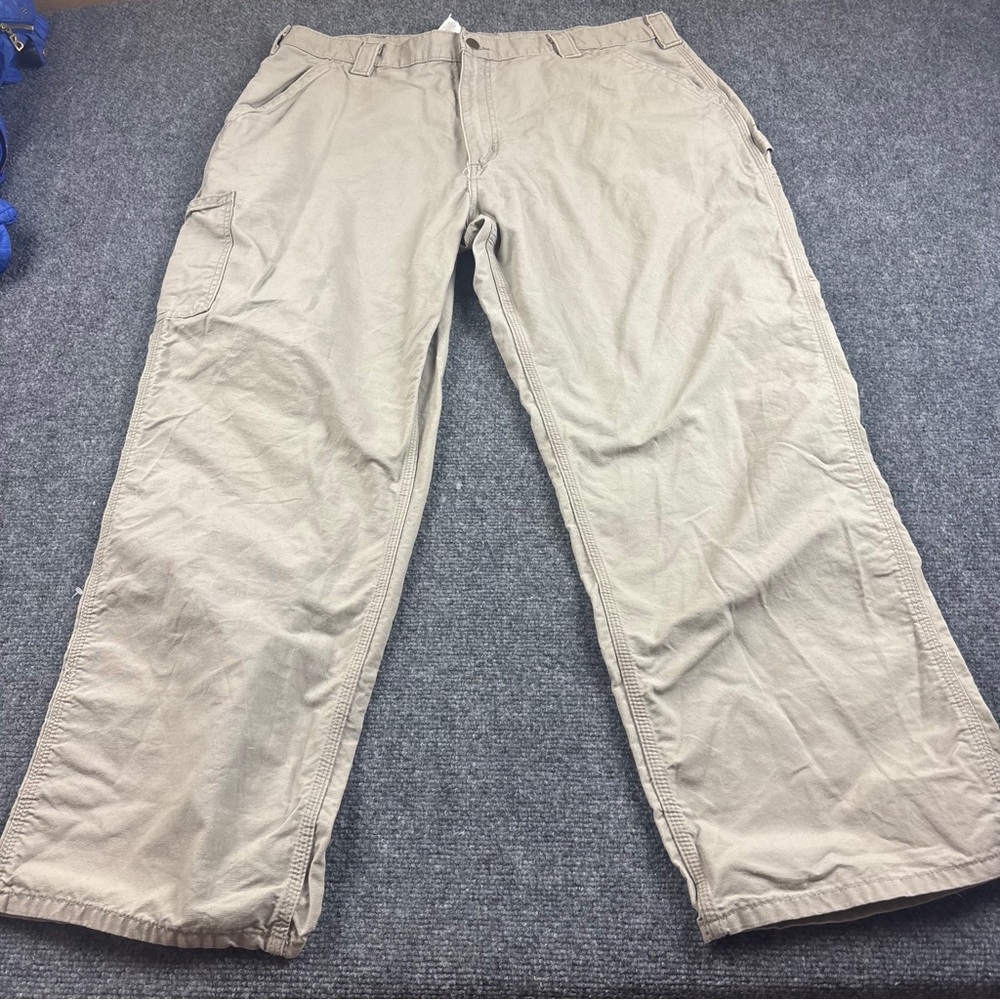 CARHARTT Men’s Khaki Dungaree Fit utility work Cargo pants size: 40 x 30 - Picture 2 of 8